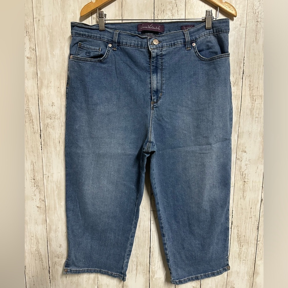 Gloria Vanderbilt Amanda Cropped Jeans Size 16 - Picture 1 of 6